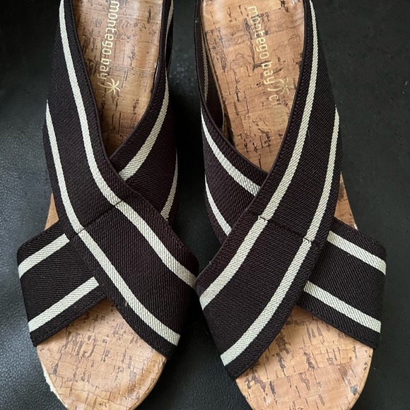 Wedge Heels black elastic - Picture 1 of 4